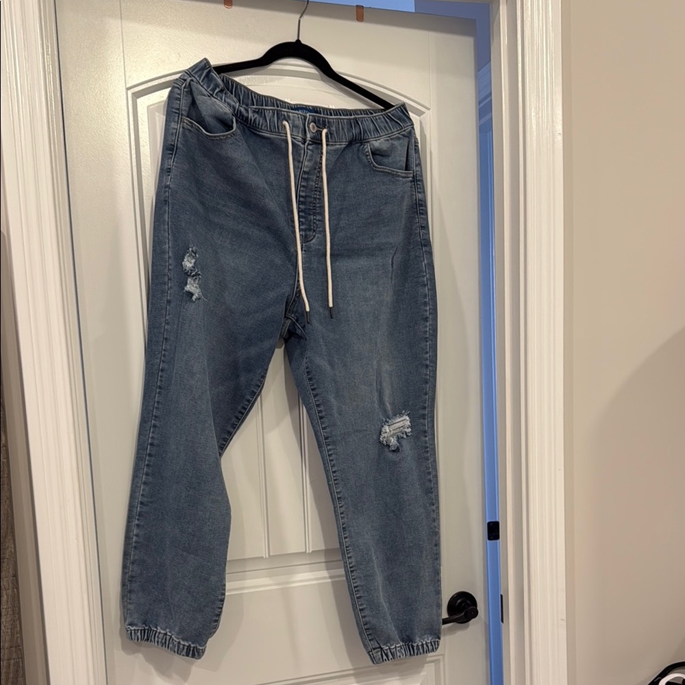 Arizona Blue Relaxed Fit Jeans with Drawstring Waist